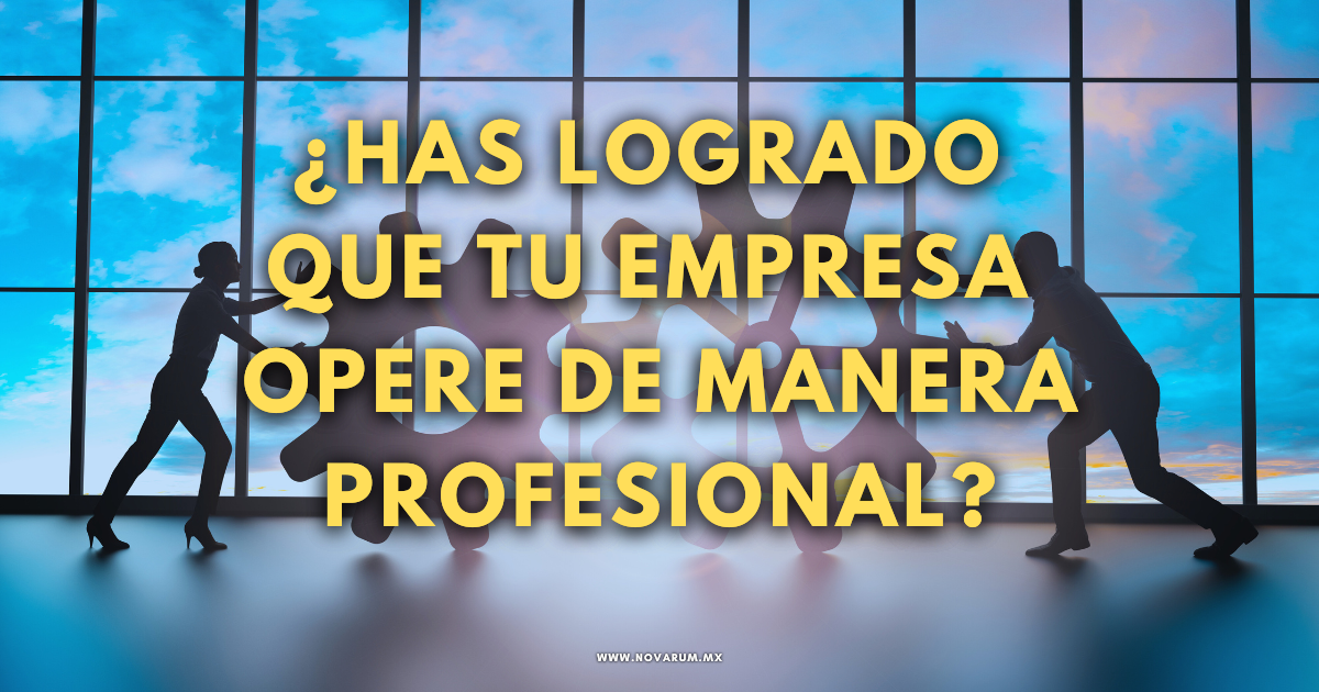 ¿Has logrado que tu empresa opere de manera profesional?